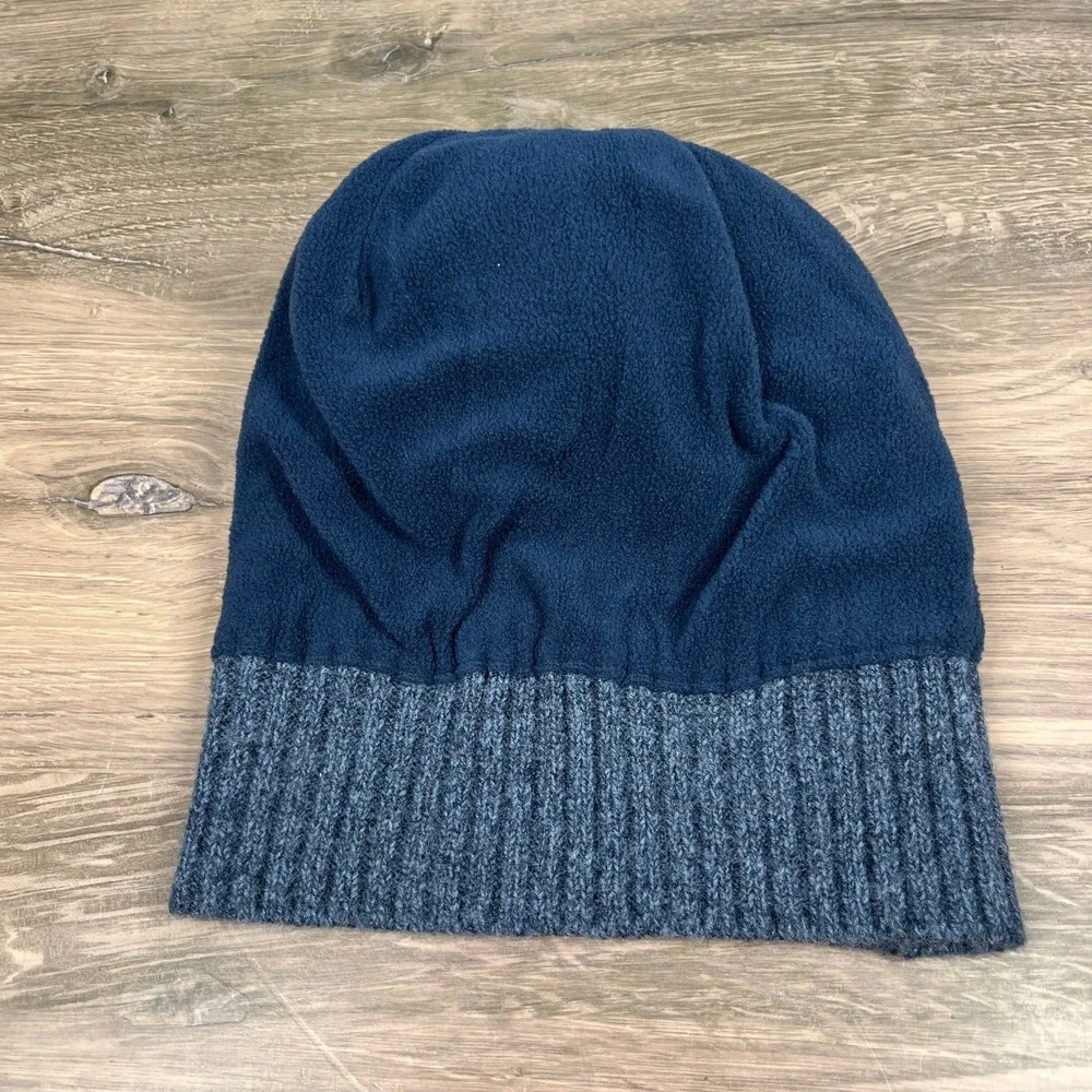 Target Mountain Landscape Knit Pom Beanie Kids One Size Blue Fleece Lined